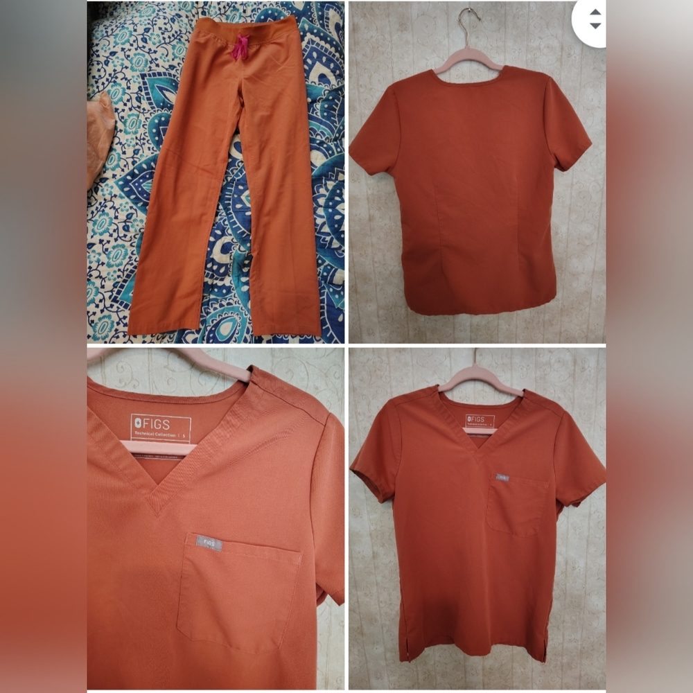 Figs Orange Scrub Set